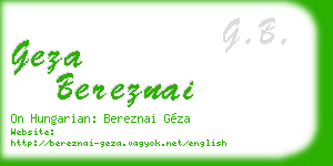 geza bereznai business card